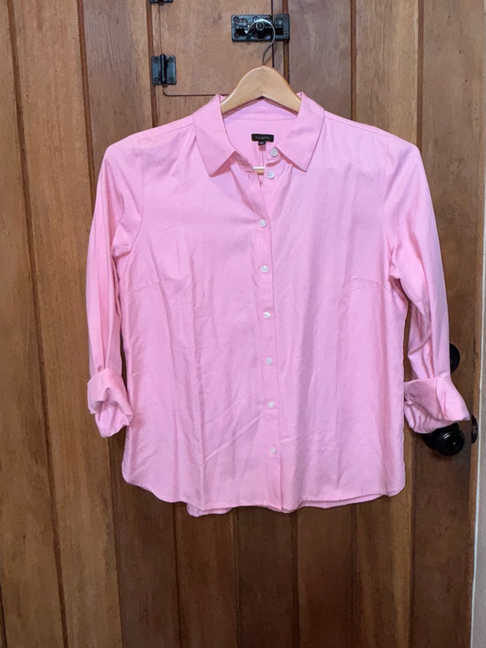 Talbots Light Pink Button-Down Shirt - Women's Classic Collared Blouse
